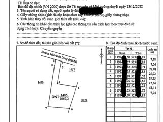 Bán đất đẹp tại bình hòa trung, 7,2 tỷ, 1808 m2 có 1069 thổ cư, pháp lý đầy đủ