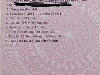 Bán gấp đất tại xã mỹ hòa, 4,8 tỷ, 949m2, phong thủy tốt
