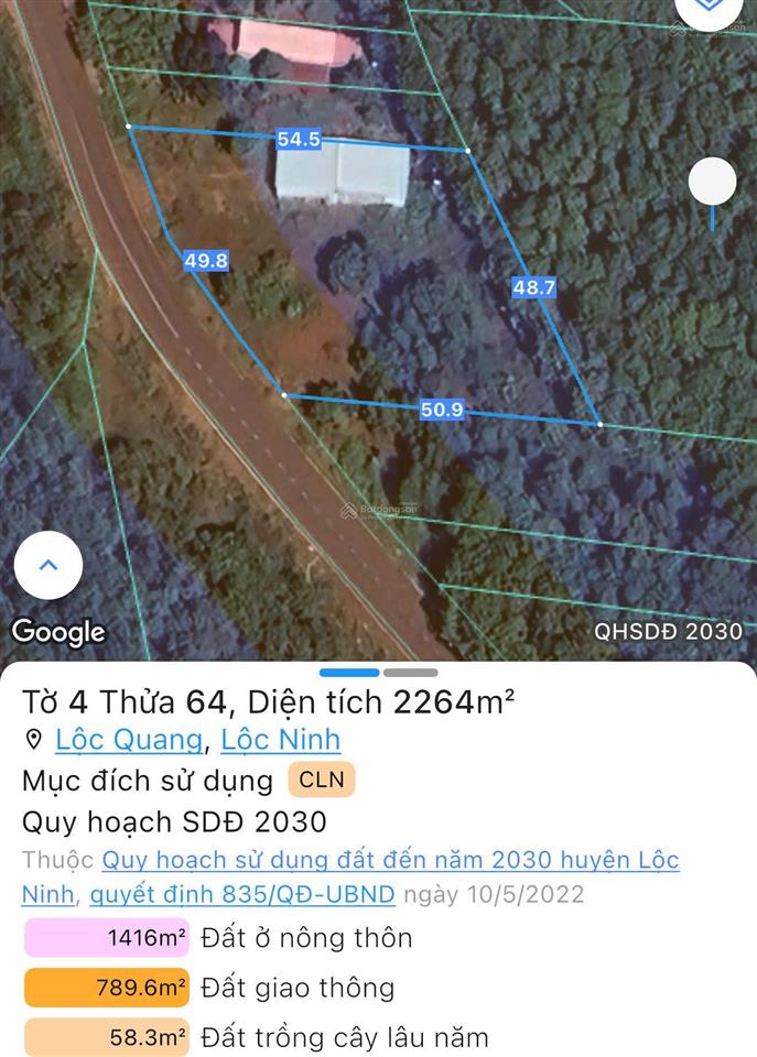 Bán đất và nhà mt đt 756, lộc quang, lộc ninh, bình phước