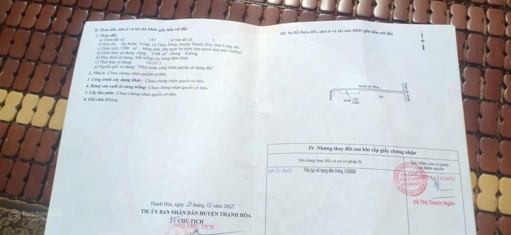 Bán đất tại thủy đông, thạnh hóa, long an, 19,5 tỷ, 13905 m2 giá siêu hời