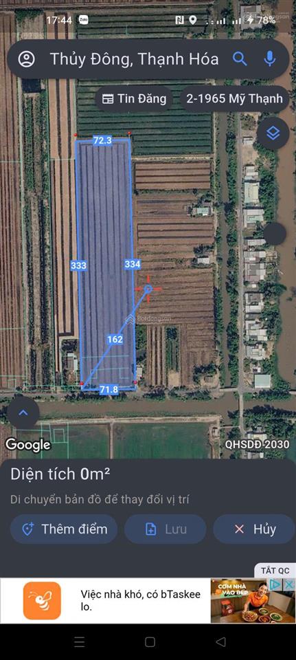 Bán đất tại xã thủy đông, huyện thạnh hóa, long an, giá cực chất 21 tỷ, 24731 m2