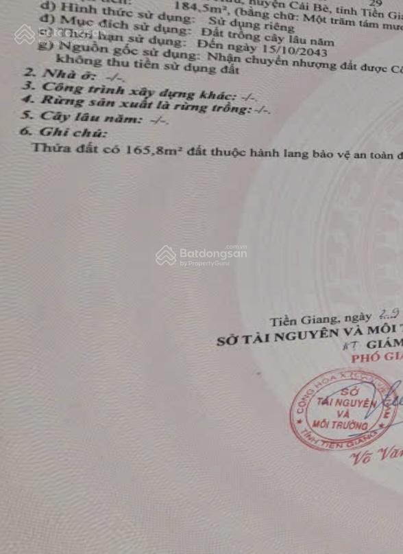 Nhà riêng bán tại đường quốc lộ 1a, xã an cư, huyện cái bè, tiền giang, 9,2 tỷ, 184,5 m2 giá ưu đãi