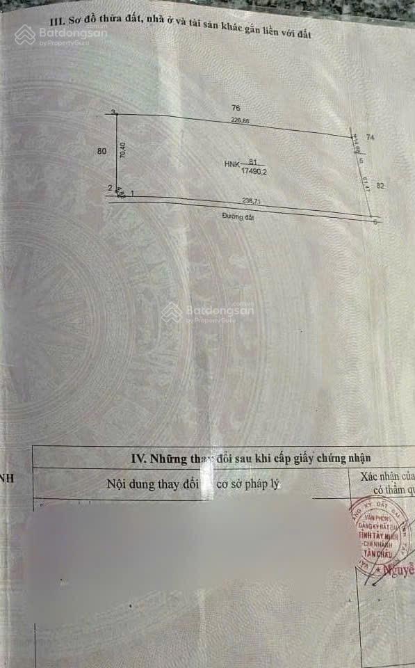 Bán đất skc xã tân hòa, 34 tỷ, 17490 m2, cơ hội đầu tư hấp dẫn!