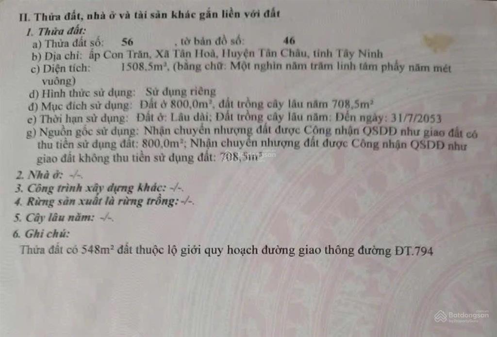 Bán đất tại xã tân hòa, 4,3 tỷ, 1508,5 m2 giá tốt hàng hiếm