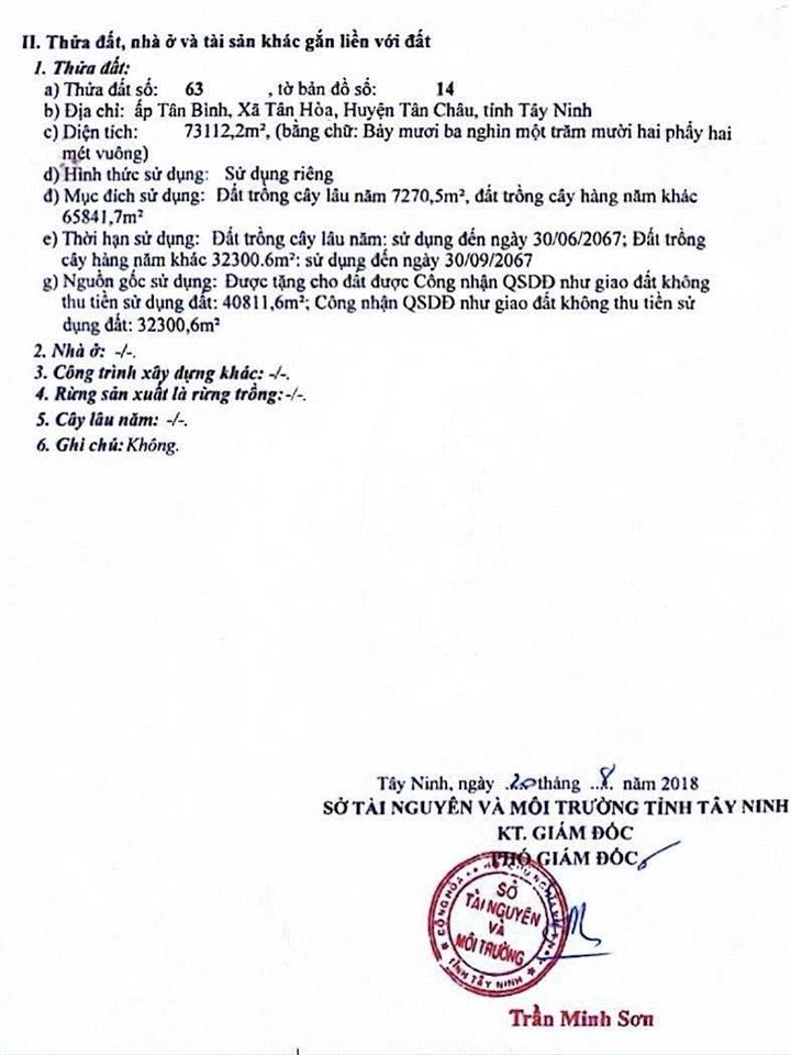 Bán đất là kho xưởng tại xã tân hòa, 78,5 tỷ, 73112.2 m2, sổ đỏ đầy đủ