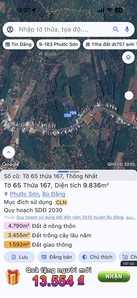 Bán đất tại đt 755b, 26 tỷ, 9836 m2, huyện bù đăng, bình phước