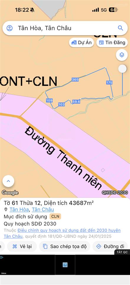 Bán đất tại tân hòa, 74 tỷ, 80.536 m2