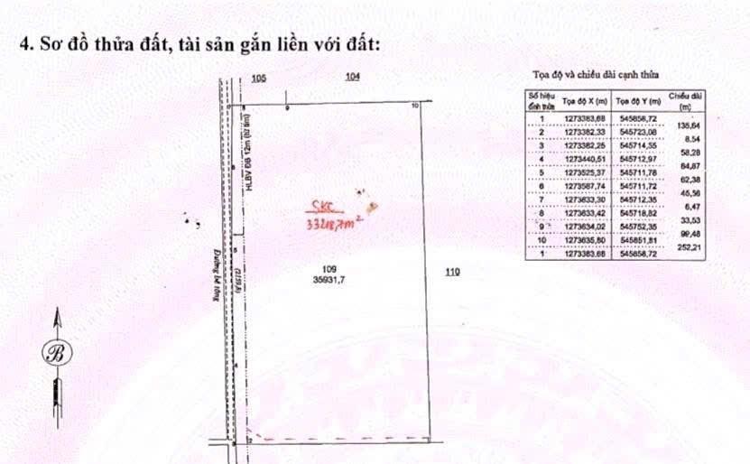 Bán đất tại xã tân phong, huyện tân biên, tây ninh, giá siêu hời 165 tỷ, 35931.7m2