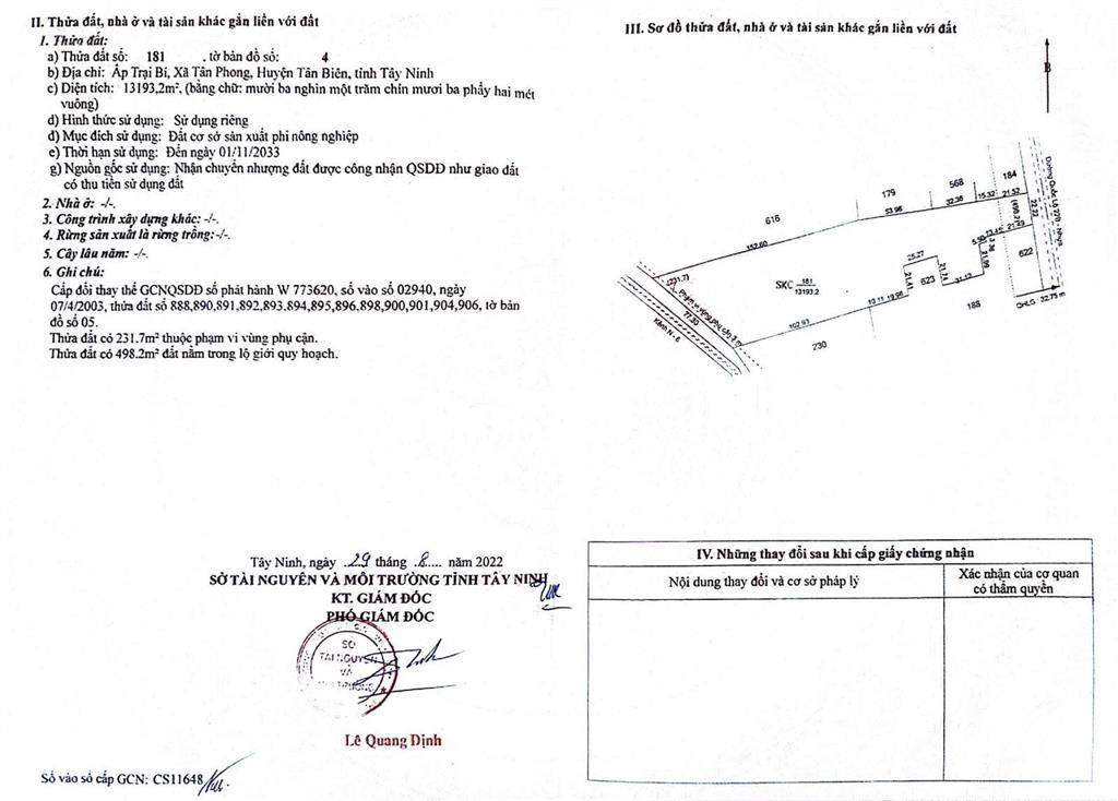 Bán gấp đất skc tại quốc lộ 22b, tân phong, tân biên, 60 tỷ vnd