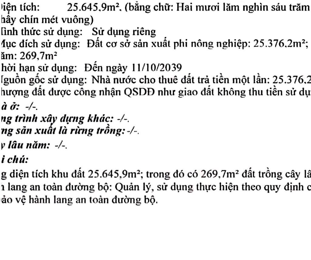 Bán đất tại quốc lộ 22b, 115 tỷ, 25645.9 m2, pháp lý đầy đủ