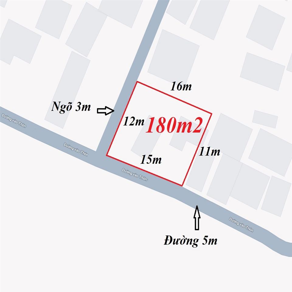 Đất xây biệt thự Thuận An, Hà Nội. 180m2, mt 15m, đường 5m view thoáng. 12 tỷ x. Lh