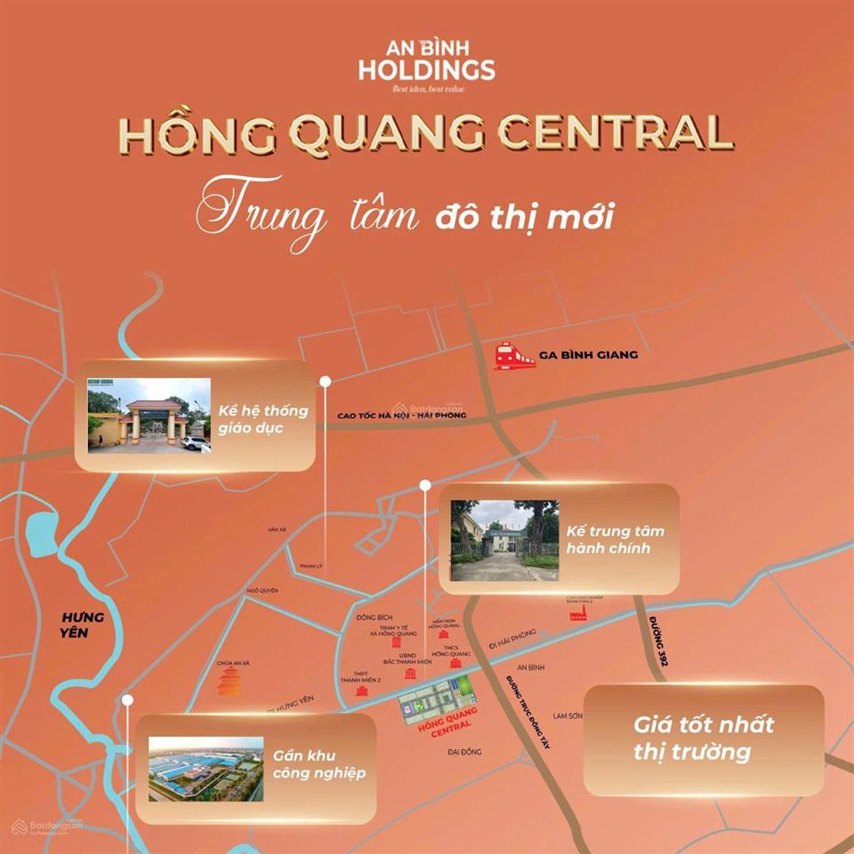 Sở hữu đất phân lô sổ đỏ khu đô thị mới hồng quang central chỉ với 3 tỷ, qùa tặng 100 triệu