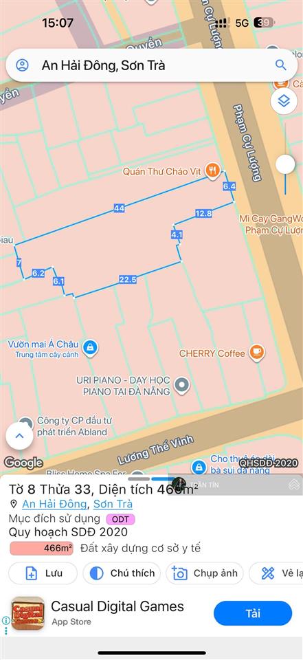 Lô đất mặt tiền đường phạm cự lượng, sát cầu rồng, cách biển 500m