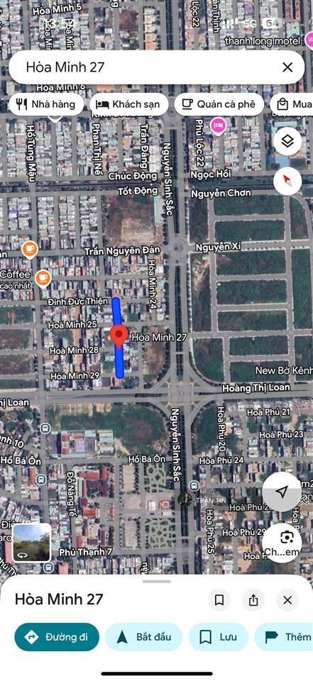 Lô đất mặt tiền đường hoà minh 27.