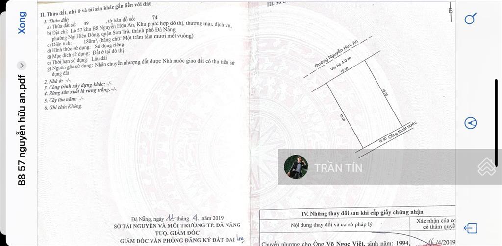 Lô đất mặt tiền đường nguyễn hữu an, view vịnh biển  núi non hữu tình.