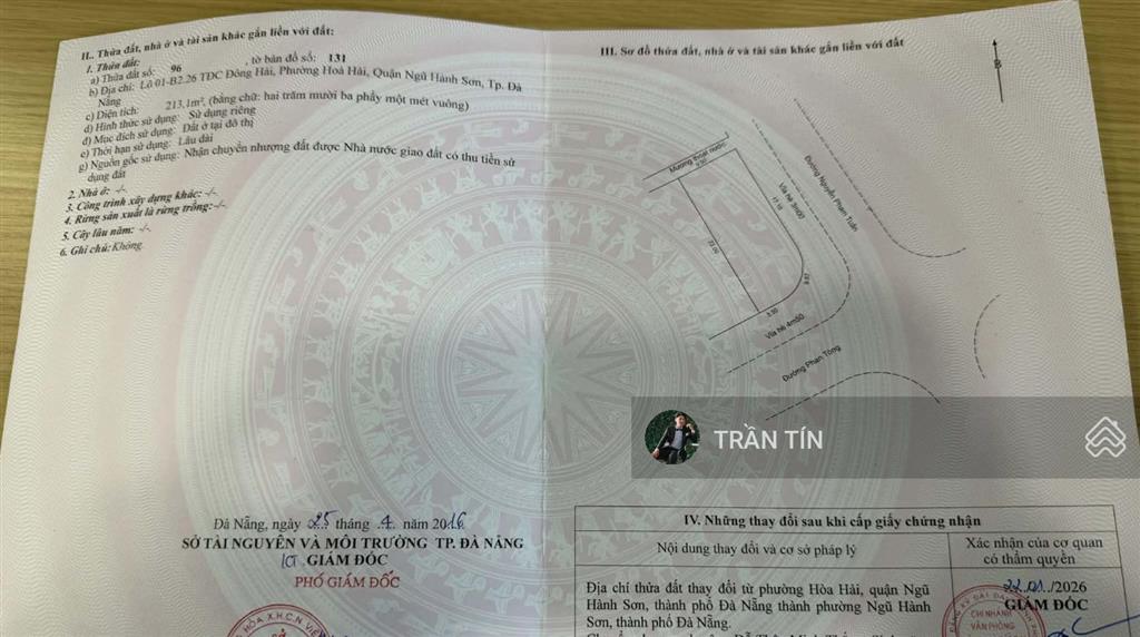 Lô đất góc 2 mặt tiền đường phan tòng & nguyễn phạm tuân