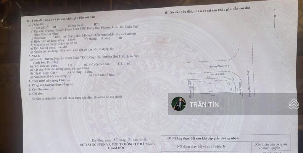 Lô đất góc 2 mặt tiền đường nguyễn phạm tuân & đông hải 6