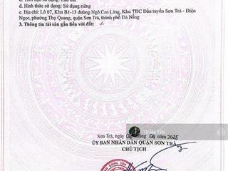 Bán 300m2 đất mặt tiền đường ngô cao lãng, khu đầu tuyến sơn trà, cách biển 200m