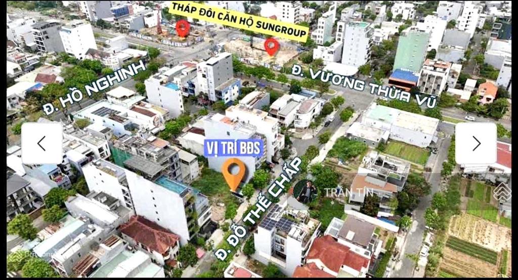Lô đất mặt tiền đường đỗ thế chấp. diện tích 123.5m2. đường 7m5. cách biển 250m. giá bán 23 tỷ