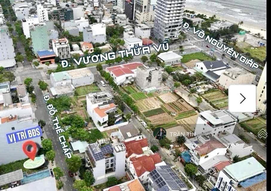 Lô đất mặt tiền đường đỗ thế chấp. diện tích 123.5m2. đường 7m5. cách biển 250m. giá bán 23 tỷ