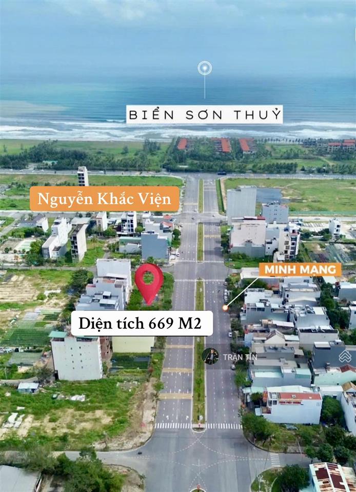 Lô đất góc 2 mặt tiền đường minh mạng & nguyễn khắc viện. diện tích 669m2. giá bán 55 tỷ
