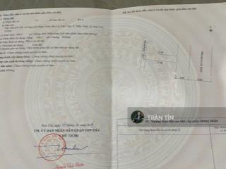 Cặp đất mặt biển đường hoàng sa. đối diện bãi tắm mân thái. diện tích 218m2. giá bán 100 tỷ