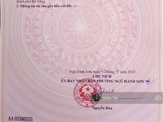 Lô đất đường thuỷ sơn 3. đối diện bãi tắm sơn thuỷ & hyatt resort.