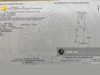 Lô đất mặt tiền đường lê văn thứ. cách biển chưa tới 200m. vị trí đẹp trục thông thẳng ra biển