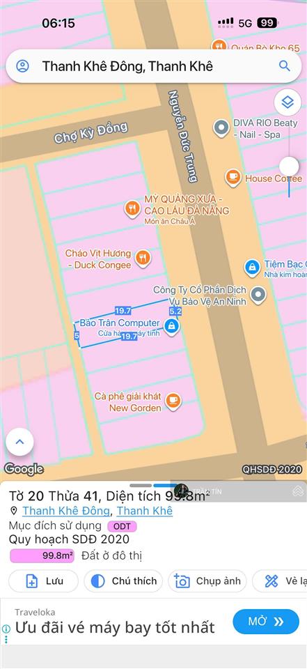 Lô đất mặt tiền đường nguyễn đức trung. diện tích 100m2. hướng đông nam. đường 10m5. giá 12 tỷ 200