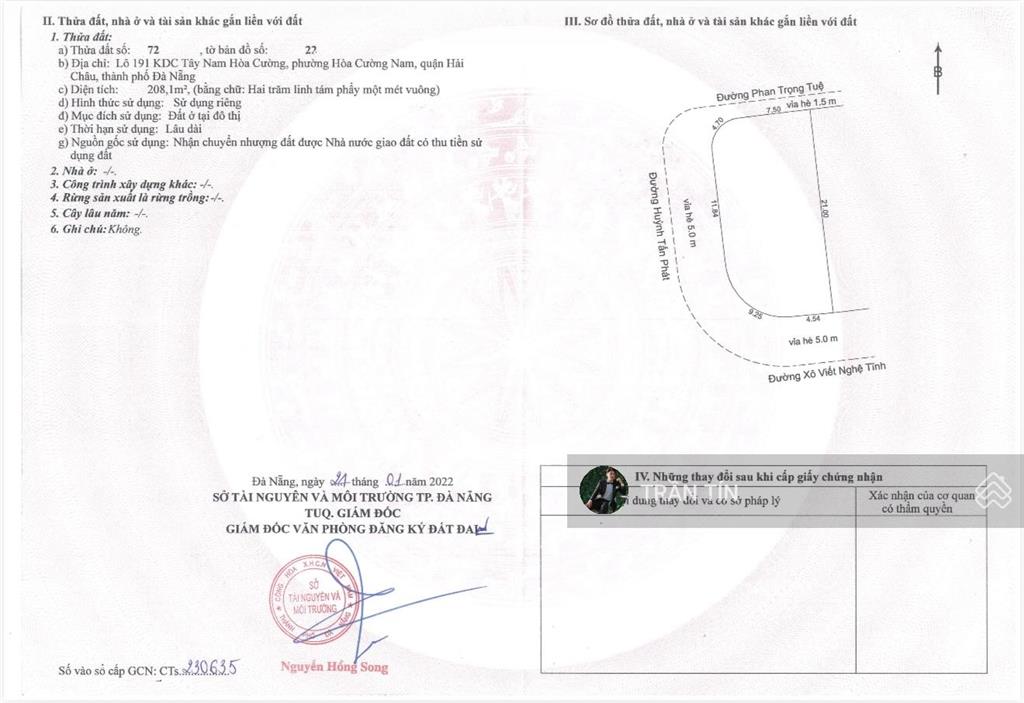 Lô đất 3 mặt tiền đường xô viết nghệ tĩnh & huỳnh tấn phát & phan trọng tuệ