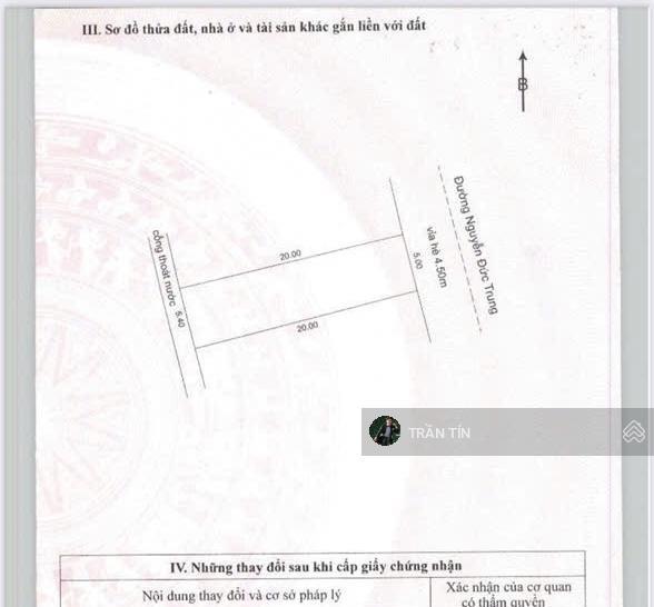 Lô đất mặt tiền đường nguyễn đức trung. diện tích 104m2. hướng đông bắc. đường 10m5. giá bán 11 tỷ