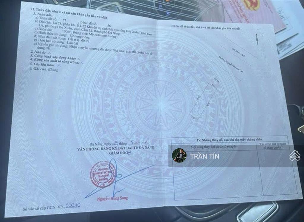 Lô đất mặt phố nguyễn phước lan. trục chính huyết mạch của khu đô thị hoà xuân.