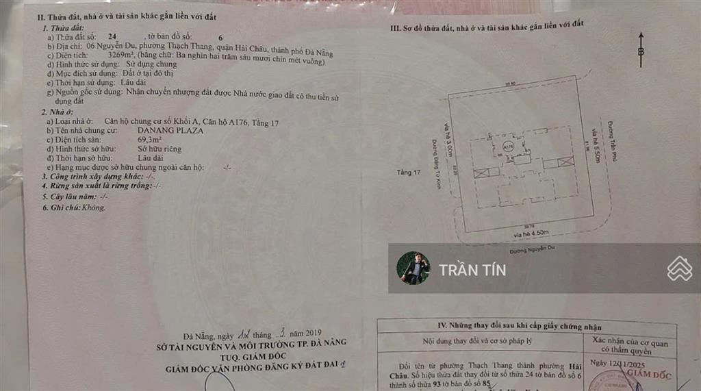 Căn hộ chung cư danang plaza. 16 trần phú. cách đường bạch đằng & sông hàn 50m