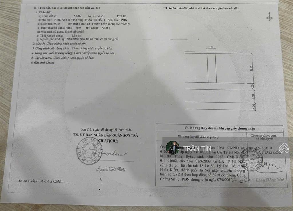 Cặp đất phố lê tấn toán. cách bãi tắm phạm văn đồng 300m