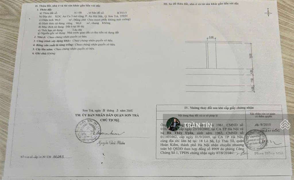 Cặp đất phố lê tấn toán. cách bãi tắm phạm văn đồng 300m