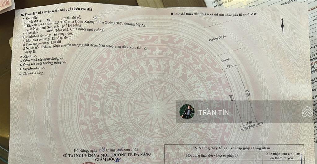 Cặp đất mặt tiền đường đỗ bá. trung tâm phố tây an thượng. cách biển ~ 300m