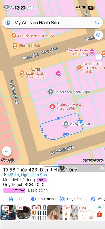 Lô đất góc 2 mặt tiền đường lê quang đạo & an thượng 29. trung tâm phố tây an thượng.