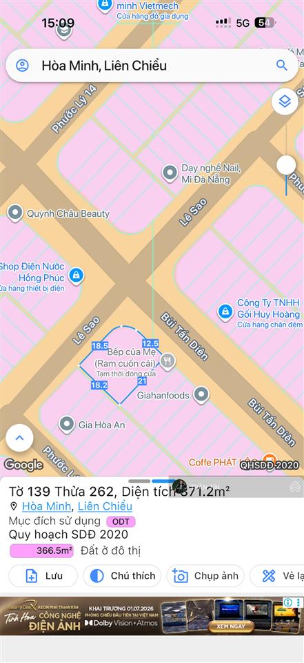 Lô đất 2 mặt tiền đường bùi tấn diên & lê sao.