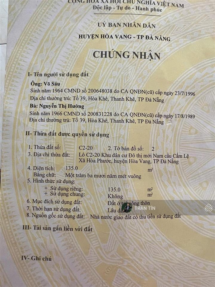 Lô đất mặt tiền đường tế hanh. sát phạm hùng. cách trung tâm thương mại aeon mall 300m