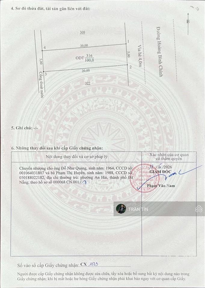 Cặp đất trục chính đất biển đường hoàng bình chính. cách bãi tắm non nước chưa tới 200m