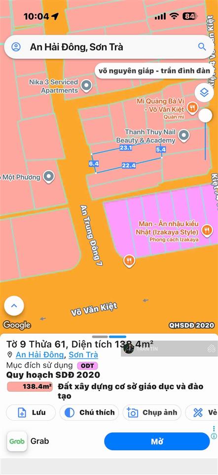 Lô đất mặt tiền đường an trung đông 7. sát võ văn kiệt. cách biển mỹ khê 500m