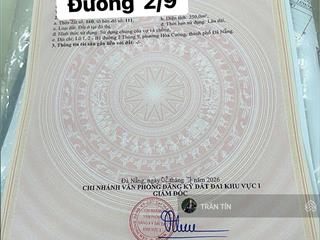 Lô đất góc 2 mặt tiền đường 2/9 & tiểu la. đối diện tổ hợp nhà hàng tiệc cưới & khu giải trí đêm