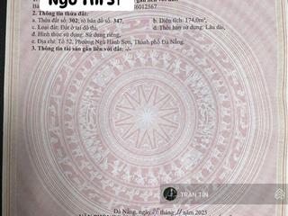 Lô đất mặt tiền ngô thì sĩ. trung tâm phố tây an thượng. trục thông thẳng ra biển mỹ khê.