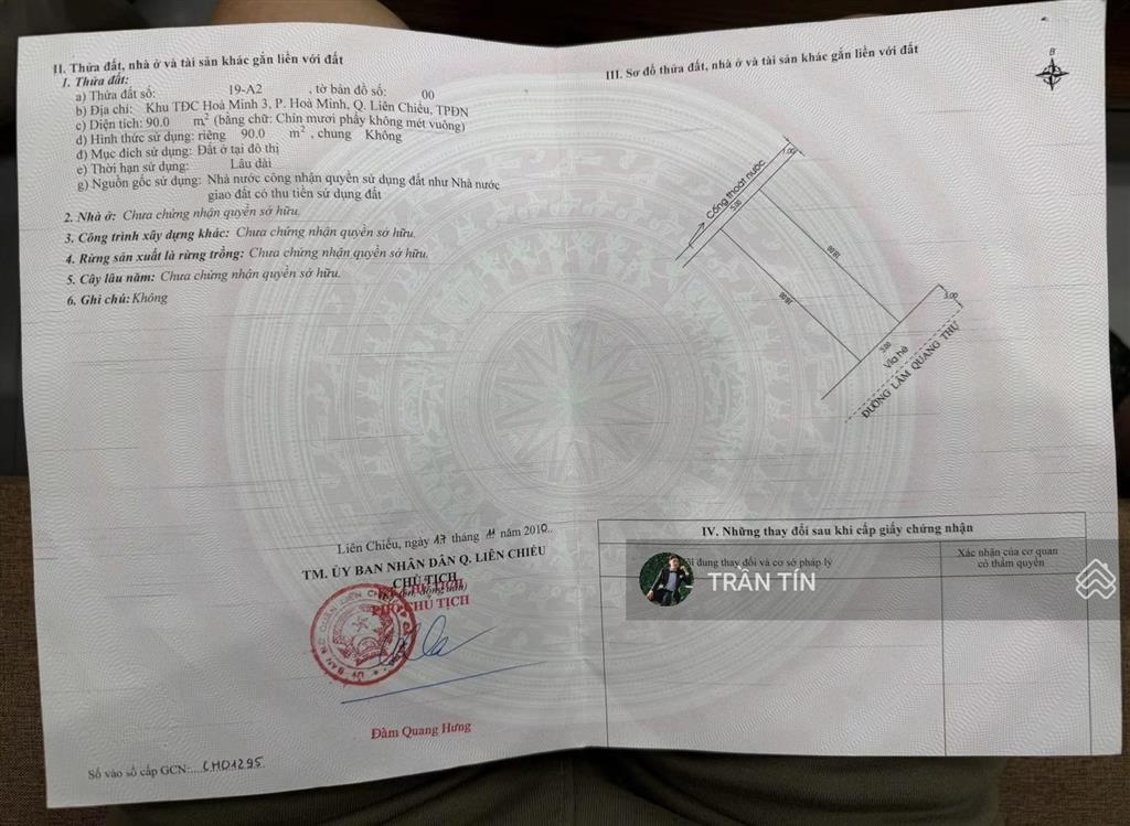 Lô đất đường lâm quang thự. cách biển nguyễn tất thành chỉ 50m.