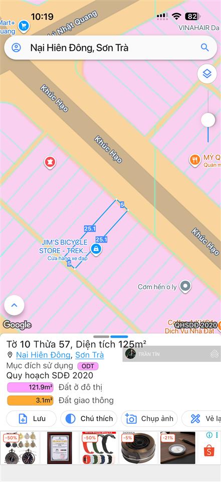 Lô đất mặt tiền đường khúc hạo. diện tích 125m². phù hợp xây dựng căn hộ lưu trú.