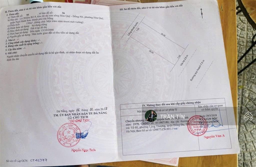Đất biệt thự đường phạm xuân thâm đối lưng đường minh mạng. thông thẳng ra bãi tắm sơn thủy