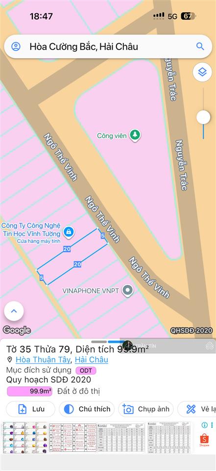 Lô đất mặt tiền đường ngô thế vinh. đối diện công viên.