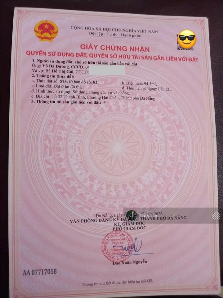 Lô đất mặt tiền đường hải hồ, hải châu