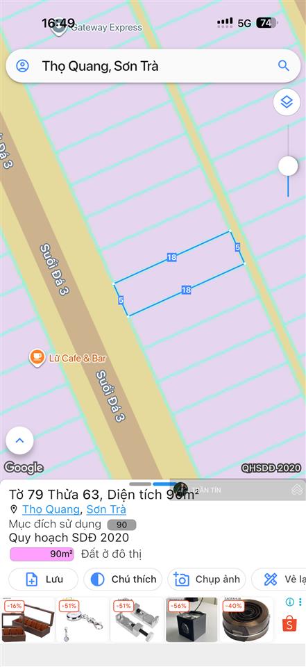 Lô đất mặt tiền đường suối đá 3. sát đường hoàng sa. cách biển chỉ 100m