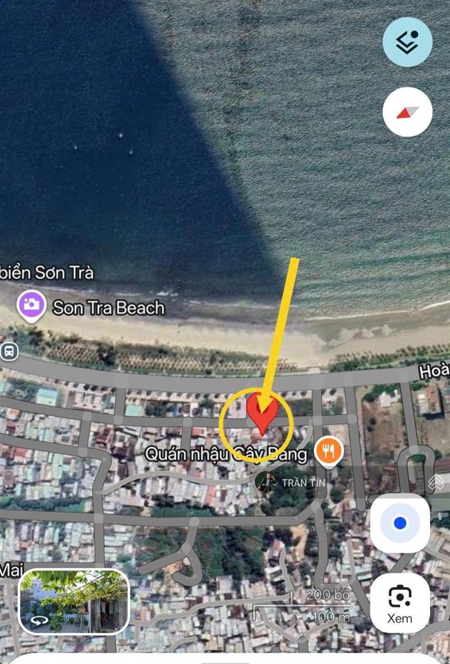 Lô đất đối lưng đường hoàng sa. cách biển mân thái chưa tới 30m